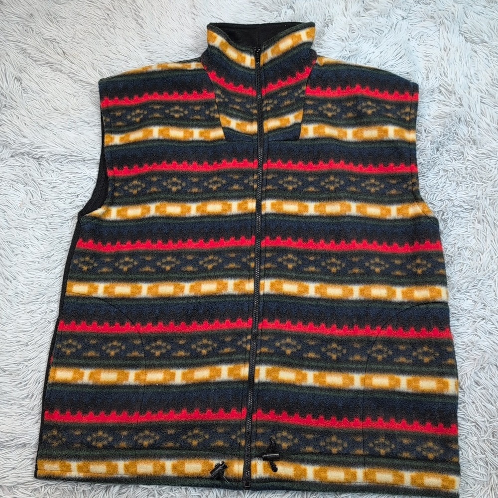 Impact Vest Mens XL Aztec‎ Gorpcore Outdoors Zip Up Soft Fleece Comfort Casual